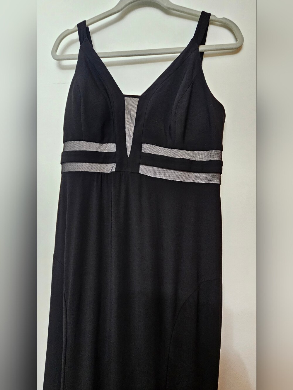 NW Nightway Collections Black Maxi Dress with Beige Interior Lining